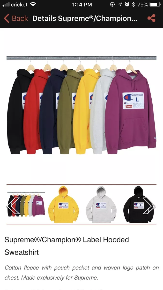 Supreme champion deals label hooded