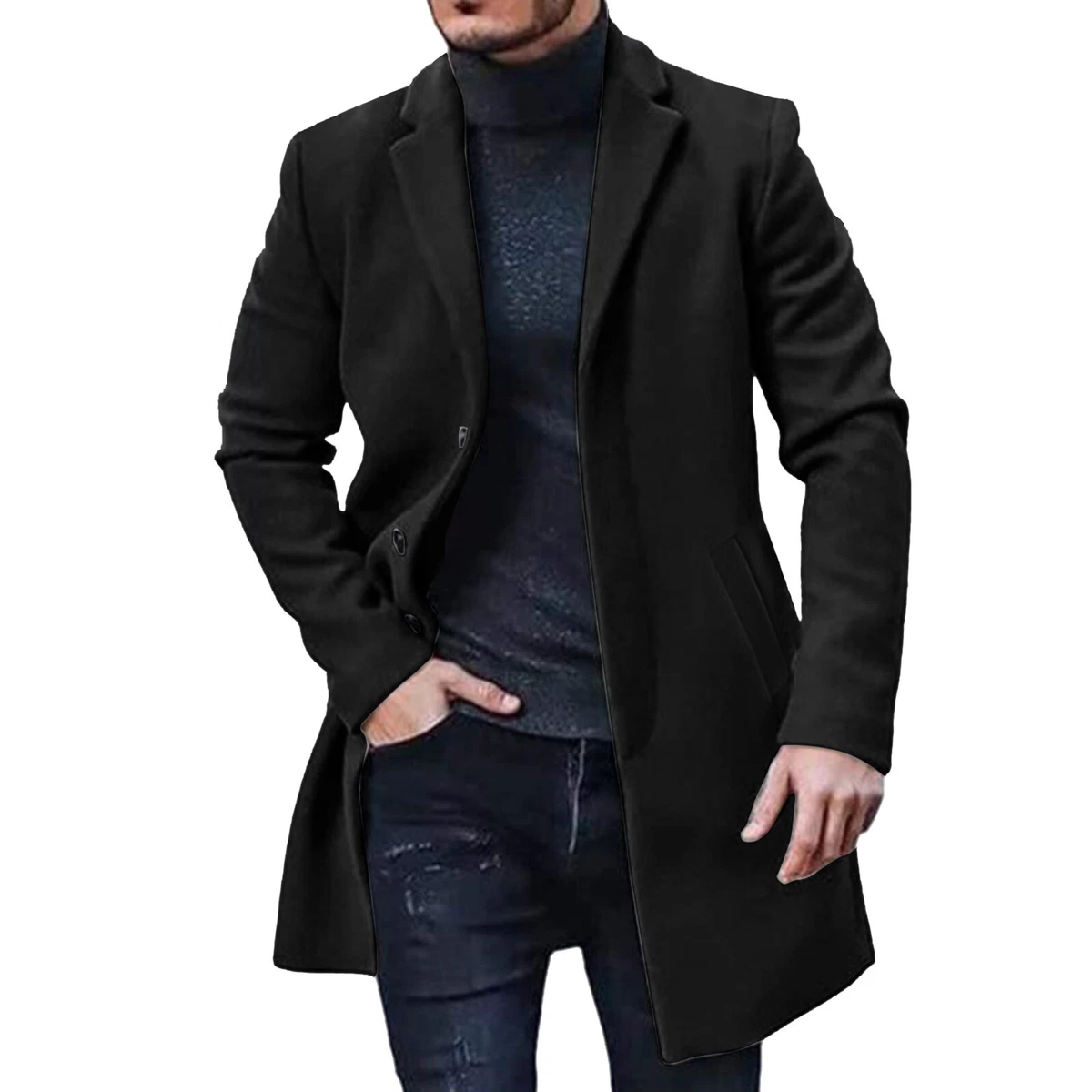 Rain Jacket Camping Men Plus Size Winter Coat Lapel Collar Long Sleeve  Padded | eBay