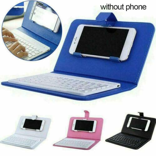 Wireless Bluetooth Keyboard Case Stand Cover For iPhone/Android Phone Leather US - Afbeelding 1 van 19