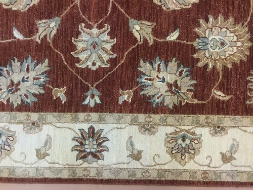 4 Fuß,1 Zoll x 6 Fuß,2 Zoll Rot Beige Orientteppich Fein Ziegler Handgeknüpft Wolle Foyer - Bild 7 von 12