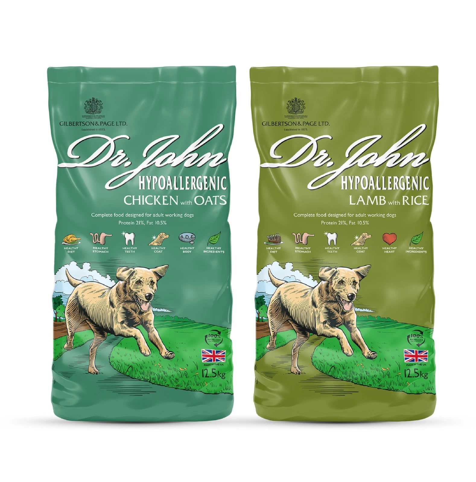 Dr John Hypoallergenic Dry Dog Food 2 Pack(25kg)-1x 12.5kg Chicken,1x 12.5kgLamb
Opens in a new wind