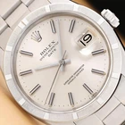 ROLEX OYSTER PERPETUAL DATE 34MM 1501 SILVER STEEL OYSTER WATCH 7/2 LIVE
