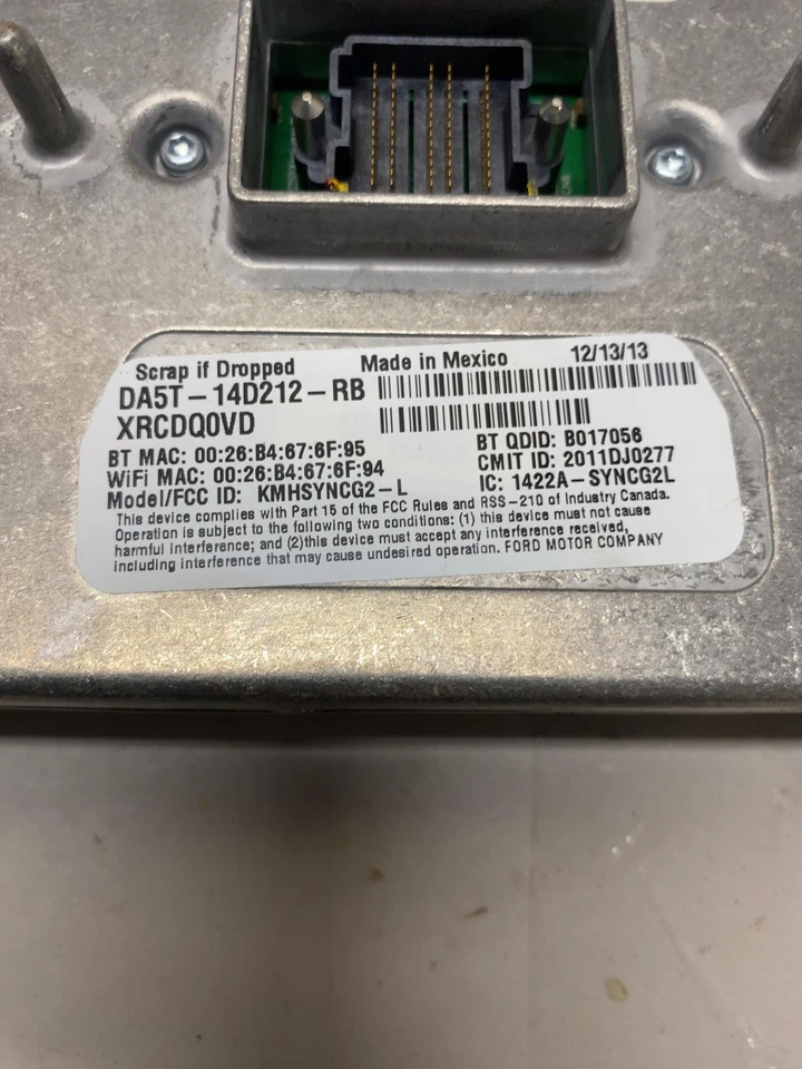 14 15 LINCOLN MKX Chasis Brain Box MÓDULO DE SINCRONIZACIÓN DE COMUNICACIÓN DA5T-14D212-RB Foto 4 de 4
