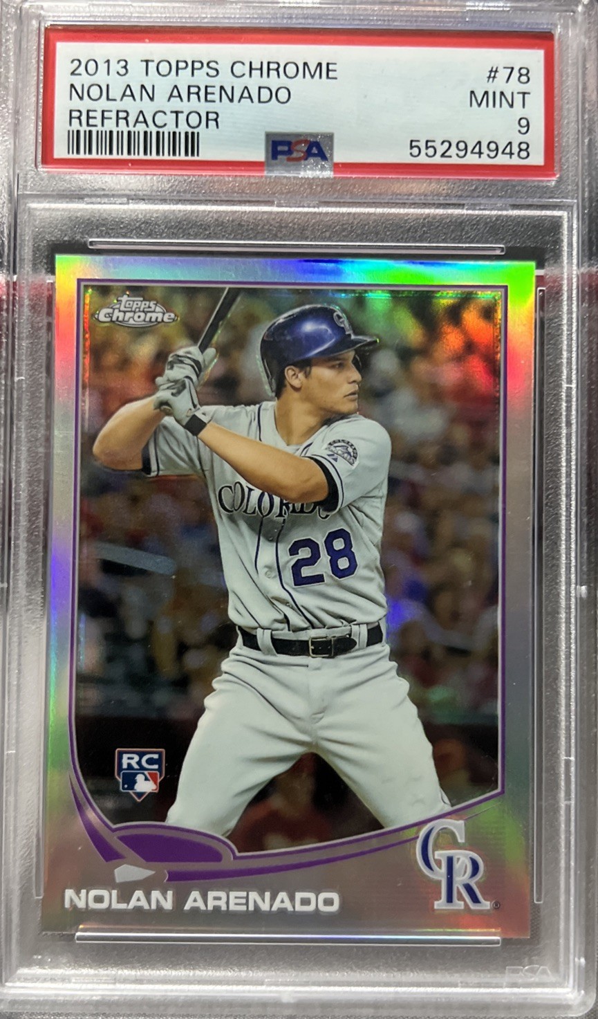 2013 Topps Chrome Refractor Nolan Arenado RC PSA 9 Colorado Rockies #78
