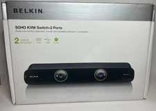 New Belkin SOHO KVM Switch F1DS102L VGA & USB 2 Ports USPS Priority Shipping
