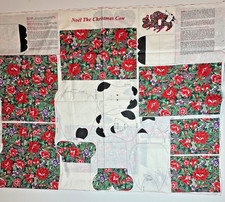Wamsutta NOEL the Christmas Cow 2 Fabric Panels Stuffed Plush Cut  Sew