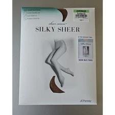 2 Sheer Caress Silky Sheer Average Suntan Control Top NEW JCPENNEY