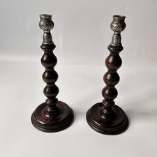 Vintage Wooden Candle Holders Candlesticks 11.5''