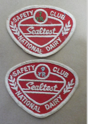 Vintage Sealtest ice cream unused employee safety club award patches