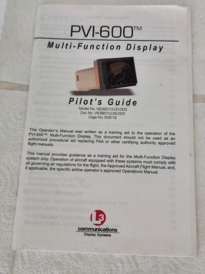 PVI-600 Multi-Function Display Pilot's Guide Communications Display Systems