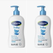 Set Of Two: Cetaphil Baby Wash And Shampoo 13.5 Oz Tear Free Sensitive Skin