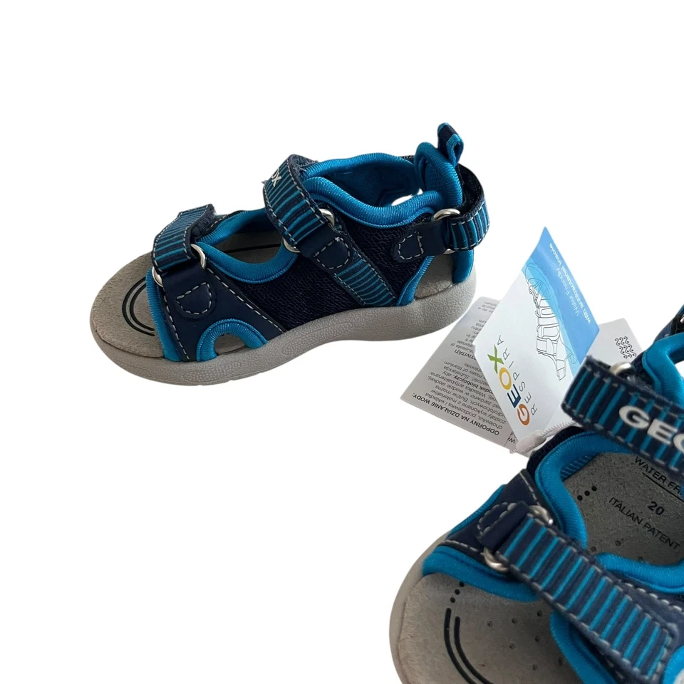 Geox Respira 男孩 海军蓝 水上朋友;y 运动凉鞋 尺寸 20/US 4.5 全新带标签 — 第 4/4 张图片