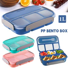 Lunch Box For Kids Adults Food Container Picnic Bento Storage Box 4 Compartments