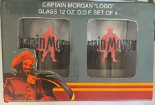 Captain Morgan Official Crew Gear Logo Glass 12OZ DOF set of 4 CM4802 New