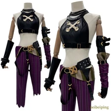 Arcane：League of Legends LOL Jinx Costume Outfit Wig Halloween Cosplay Full set