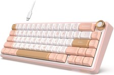 Royal Kludge R65 65% Wired Mechanical Keyboard RGB Hot Swap Cream Switch Pink