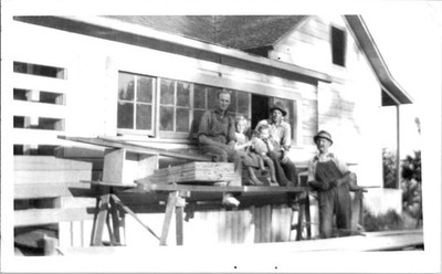 Rural Farmer Rancher Family Building Project Construction 1940s US Vintage Photo