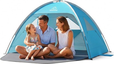 Wolfwise Strandmuschel UV Schutz, 3 Belüftungsfenster & Tragetasche, Strand 