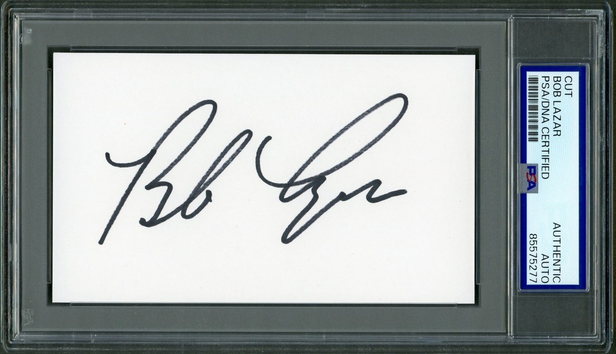 直筆サイン　裏面サイン　Shu　シュウ　ファーストアリス　ジークレー　5/50 Bob Lazar Signed Autographed 3x5 Index Card Area 51 Flying Saucers