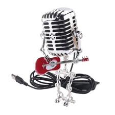 2X(Lampe de Bureau Robot Microphone Vintage de  RéTro, Lampe de Table à Var4897