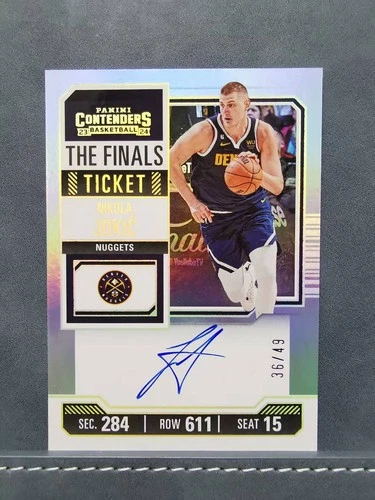 Nikola Jokic 2023-24 Panini Contenders The Finals Ticket /49 Auto #VT-NJD