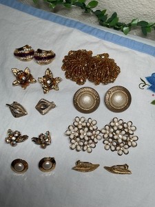 Clip on lot includes one BSK pair and one Coro pair gold toned theme