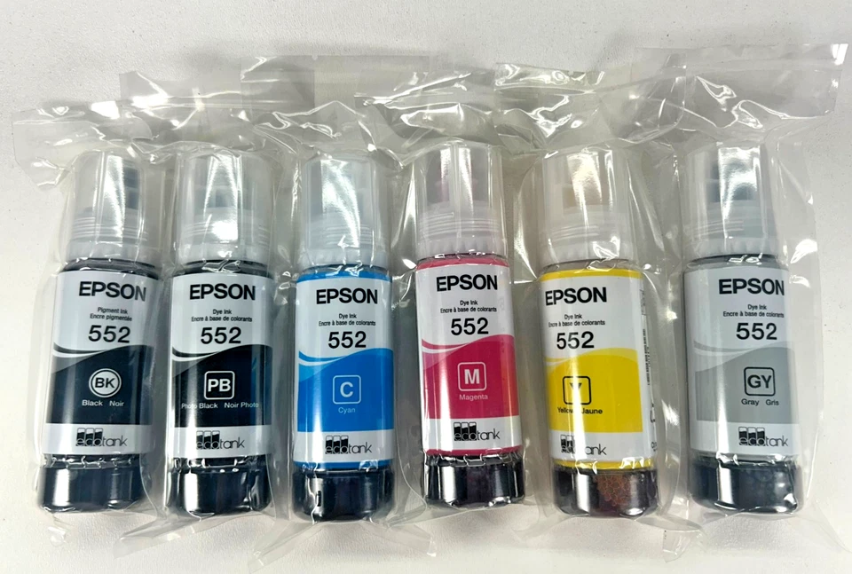 Genuine Epson 552 Ink Bottle 6 Pack for ET-8500 ET-8550 - Image 2 of 2