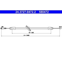 Seilzug Feststellbremse ATE 24.3727-0472.2 FüR Mercedes-Benz Sprinter 3,