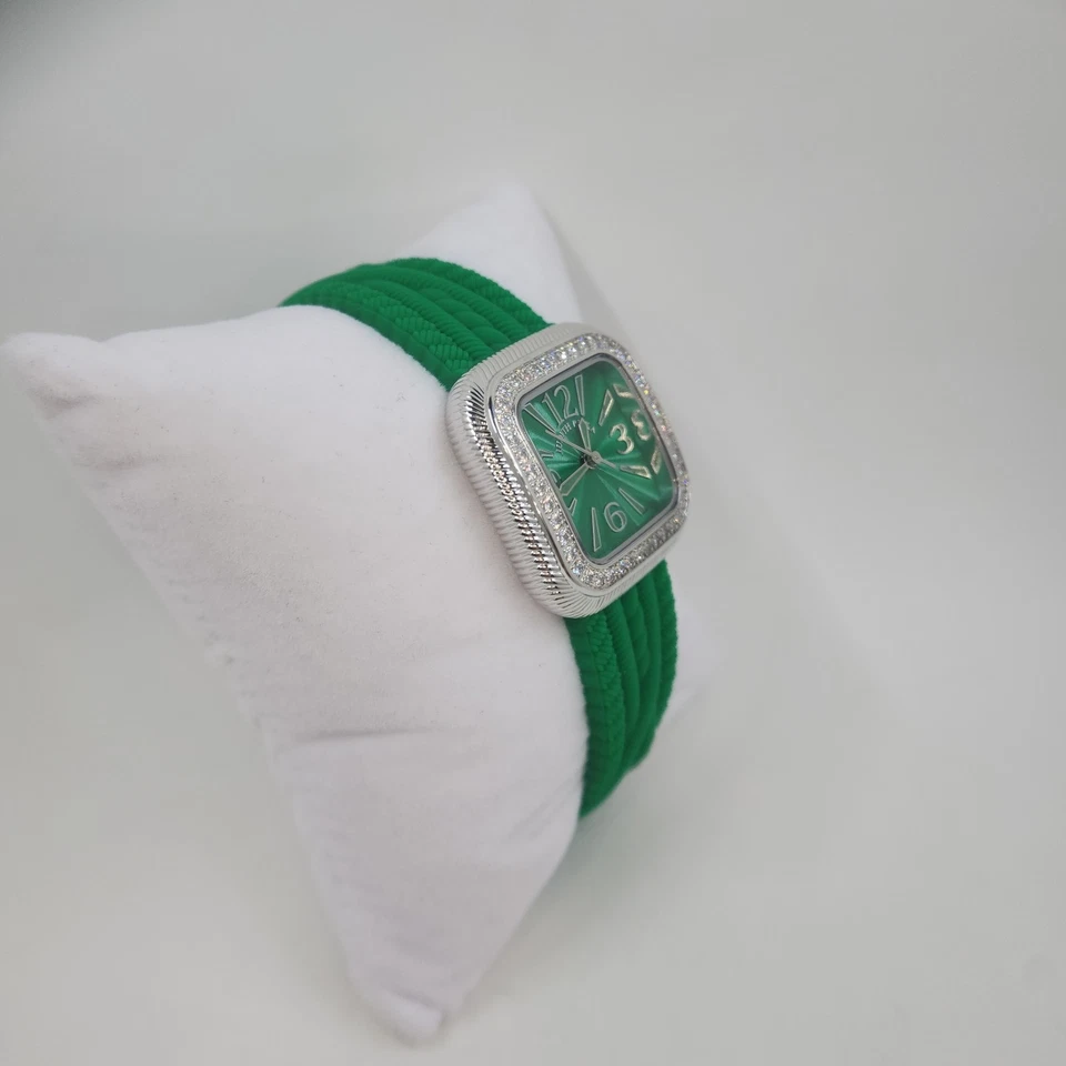 Reloj Judith Ripka Silicona y Acero Inoxidable Verde Foto 2 de 4