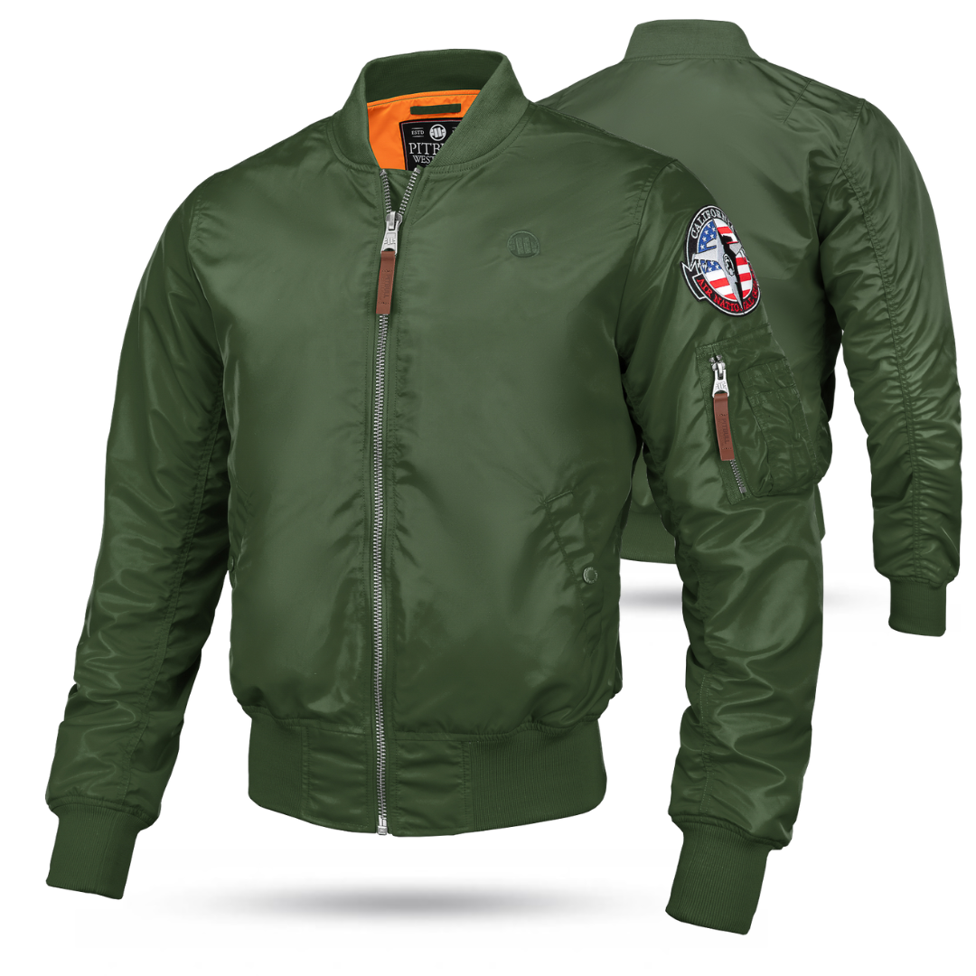 Blouson Lange Bomberjacke GrÃ¼n Helmut Lang Nylon Aviation Bomber