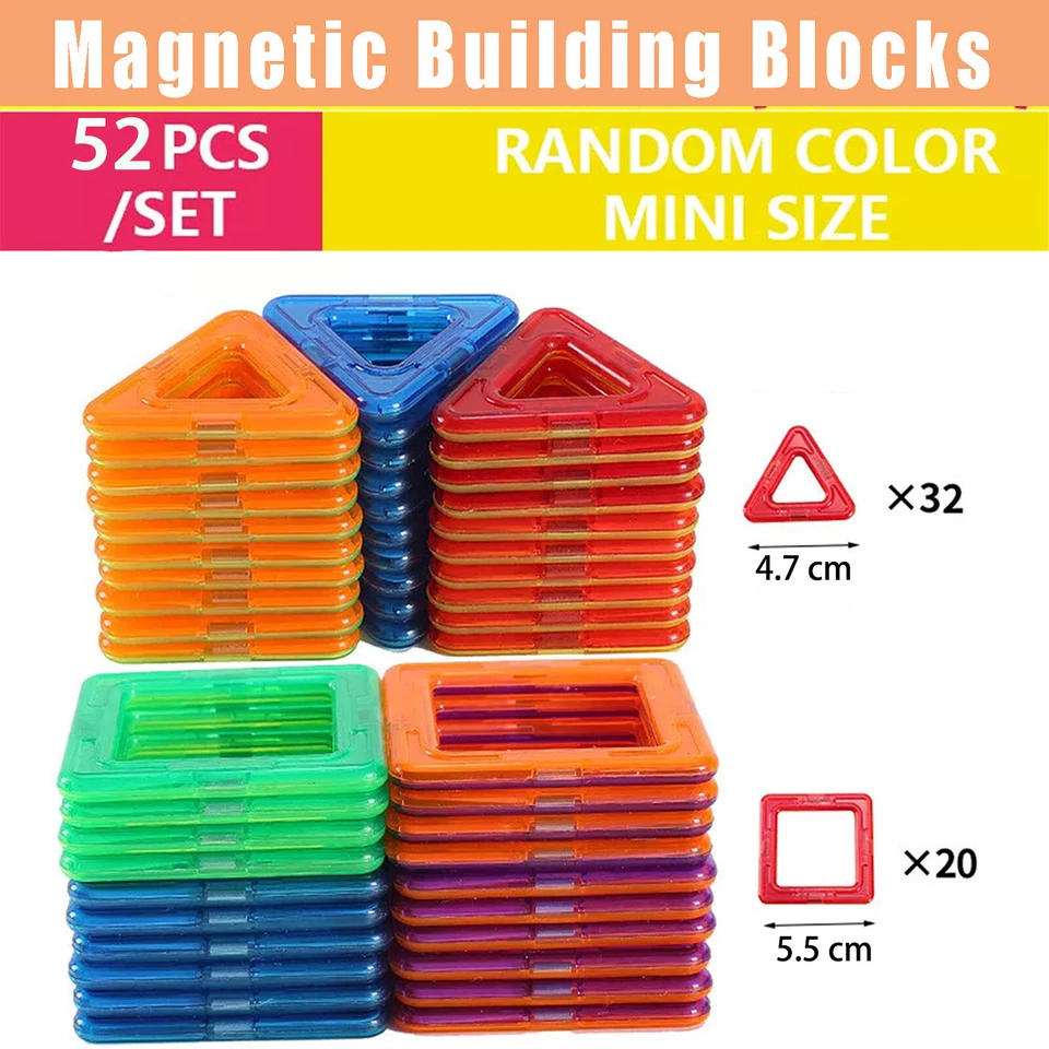 Best Gift 52pcs Magnetic Building Blocks Set - STEM Educational Toys for Kids - Image 2 of 4