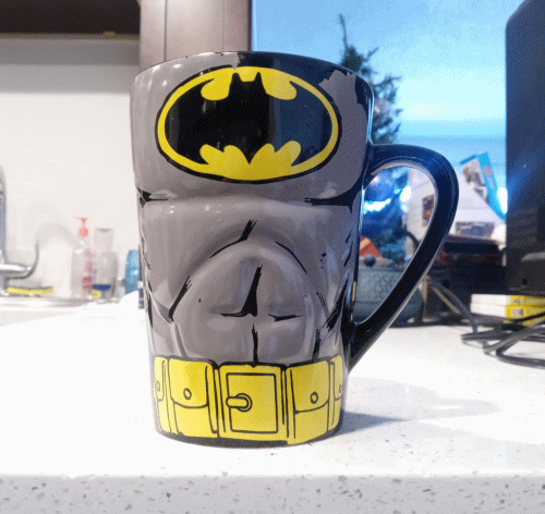 Rare Six Flags Magic Mountain DC Batman Relief Wings Ceramic Mug