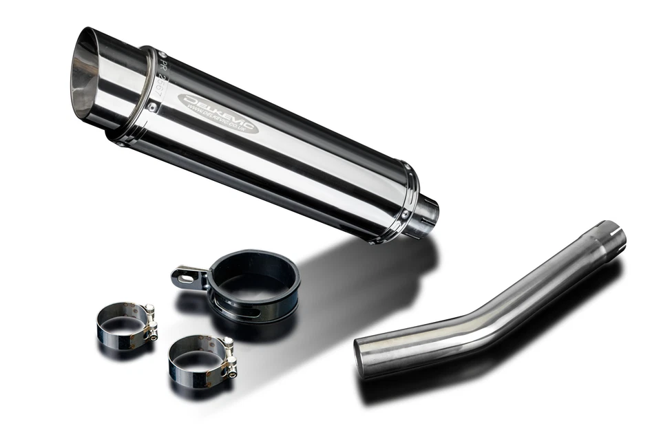 Silenciador de escape redondo de acero inoxidable Yamaha YZF750R Delkevic 14" 94-98 Foto 2 de 4