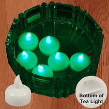 FREESH 18X Waterproof LED Floating Tealight Flameless Candle Wedding Party Green