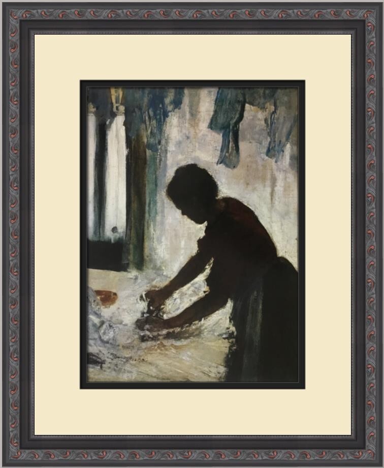 Edgar Degas Woman Ironing Custom Framed Print-image