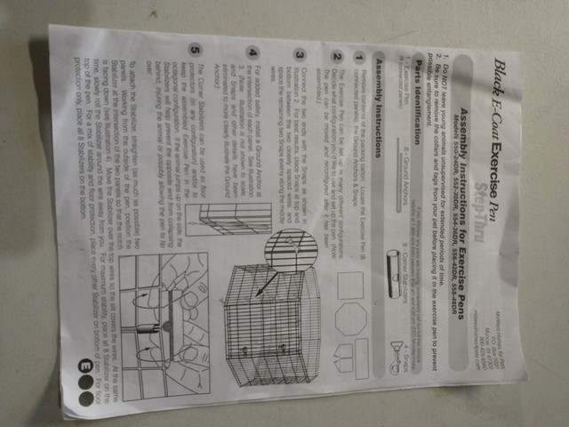 black e coat exercise pen assembly