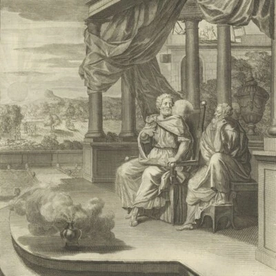 Debrie Idoménée Mentor Protélisas Timocrate Mythologie Gravure Van Gunst XVIIIe - Photo 1/3