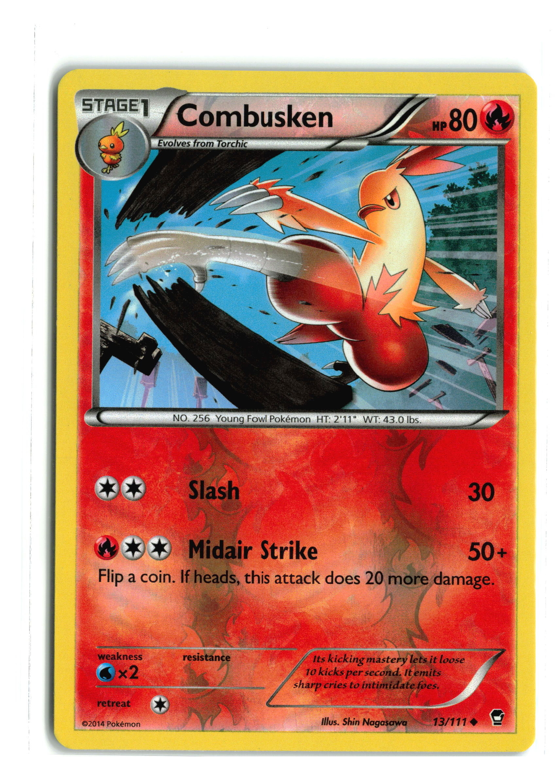 COMBUSKEN 13/111 REVERSE HOLO XY FURIOUS FISTS POKEMON TCG LP