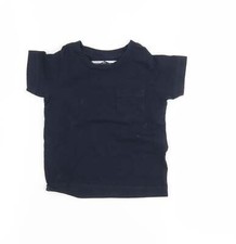 NEXT Boys Blue 100% Cotton Basic Polo Size 3-6 Months Crew Neck