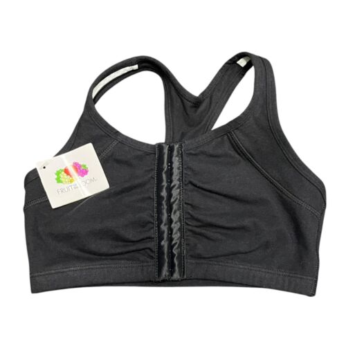 Fruit of the Loom Black Sports Bra Racerback Front Close Size 34 NEW