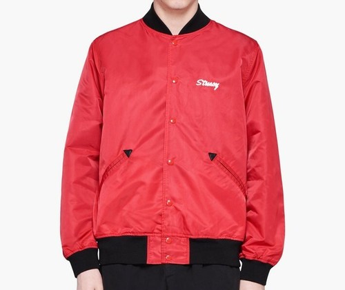 stussy jacket red