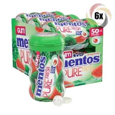 Full Box 6x Bottles Mentos Pure Fresh Watermelon Gum, 50 Pieces Each - 3.53oz
