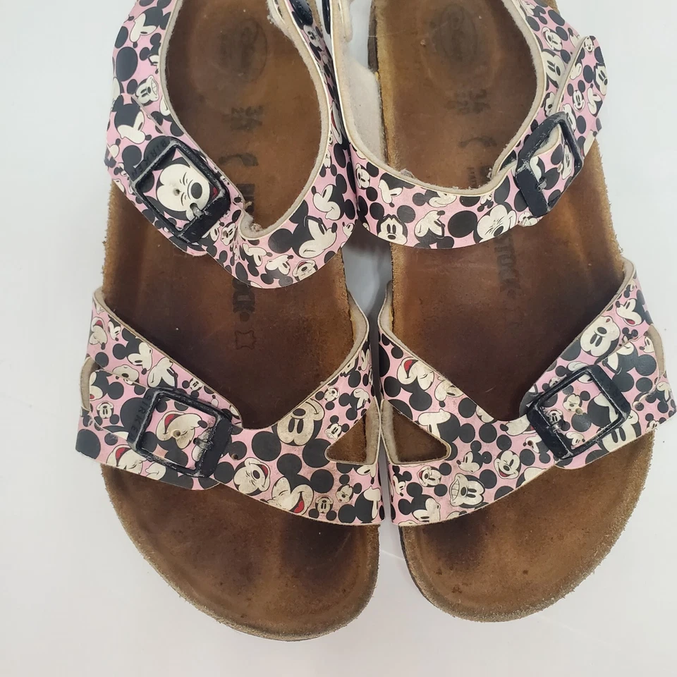 Birkenstock Niños Rio Birko-Flor Divertido Mickey Cabezas Rosa 34 Foto 4 de 4