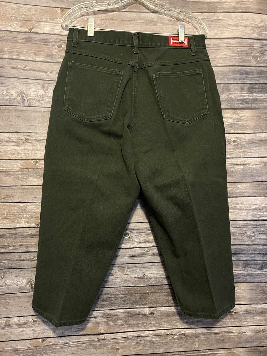 Halston Jeanswear Size 12 Dark Green Capri Denim Jeans Pants