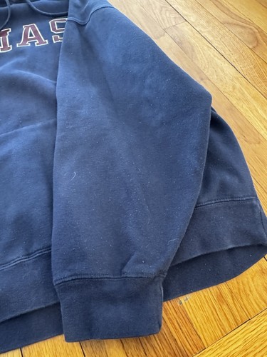 Vintage Jansport UMASS Navy Drawstring Hoodie Size L Women’s Massachusetts MA - Picture 4 of 17