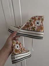 Converse Shoe, Chuck Taylor, Uk Size 3.5, Floral Pattern, 70s Retro