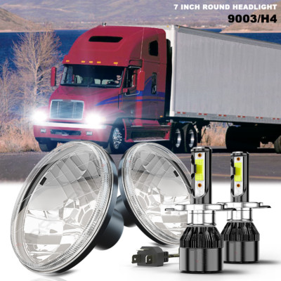 For Freightliner Century Class 7inch Round LED Headlights Hi/Lo beam Light Pair