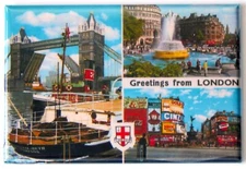 Greetings from London England FRIDGE MAGNET travel souvenir