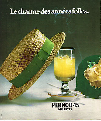 ADVERTISEMENT ADVERTISING 084 1975 PERNOD 45 anisette the charm of the roaring years