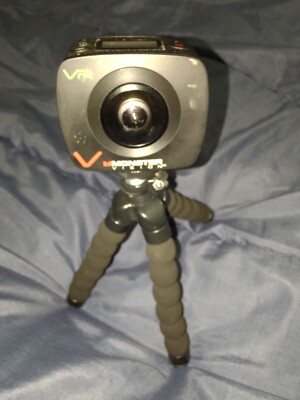 Camera 360 VR. Virtual Reality Action With Tabletop Travel Mini Tripod